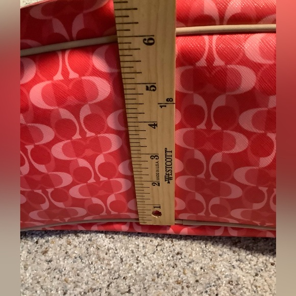 Coach Peyton Park Dream C Tote #F256773 Red & Pink with Tan Lth trim NWT - Picture 9 of 11